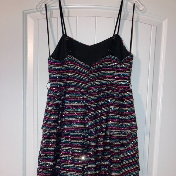 Modcloth Glistening Rainbows Sequin Mini Dress UK 8 / US 4 - Picture 5 of 8